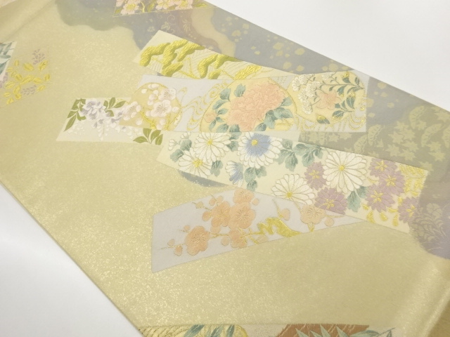 JAPANESE FUKURO OBI / WOVEN FLOWERS